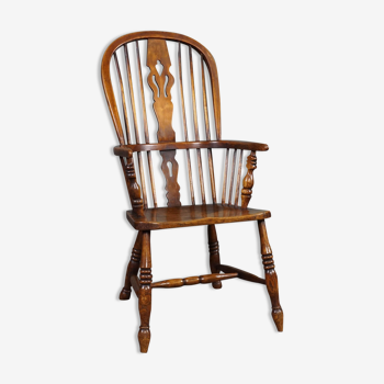 Chaise Windsor anglais antique, milieu des années 1800