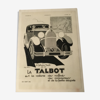 Talbot 1930 advertising poster