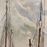 Old painting, Marine, signed and dated 1933