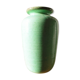 Enamelled earthenware vase with striated pattern