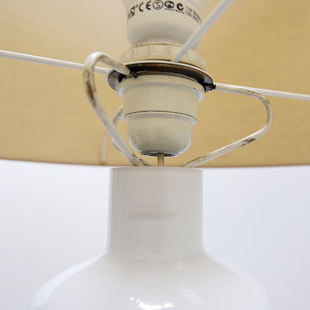 20th-century white opaline glass table lamp