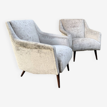 Pair of armchairs in velvet Fendi Casa
