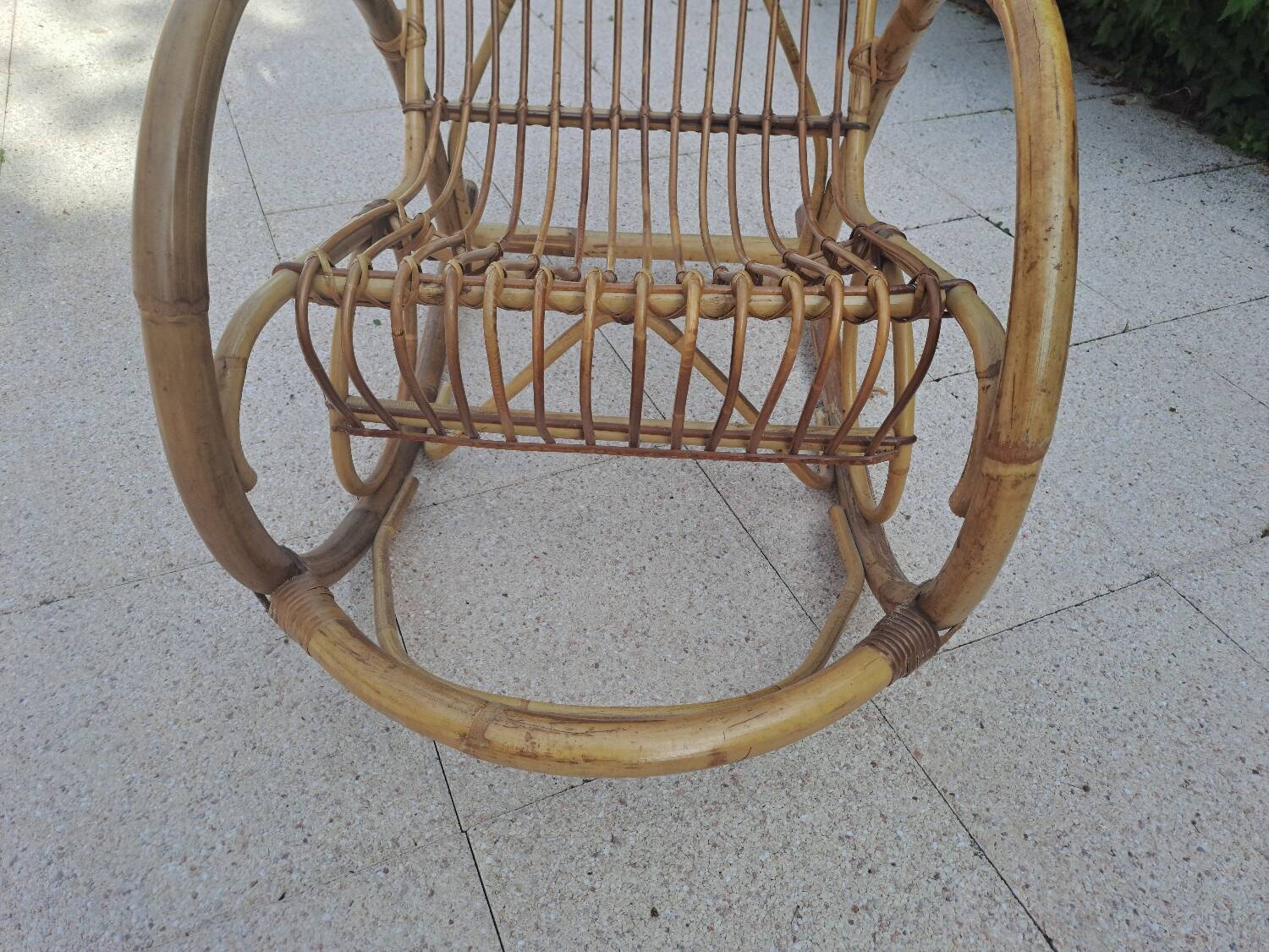 Rohe Noorwolde rattan rocking chair from the 60s
