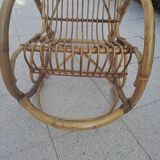 Rohe Noorwolde rattan rocking chair from the 60s