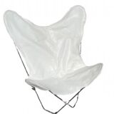 Pair of white leatherette butterfly chairs