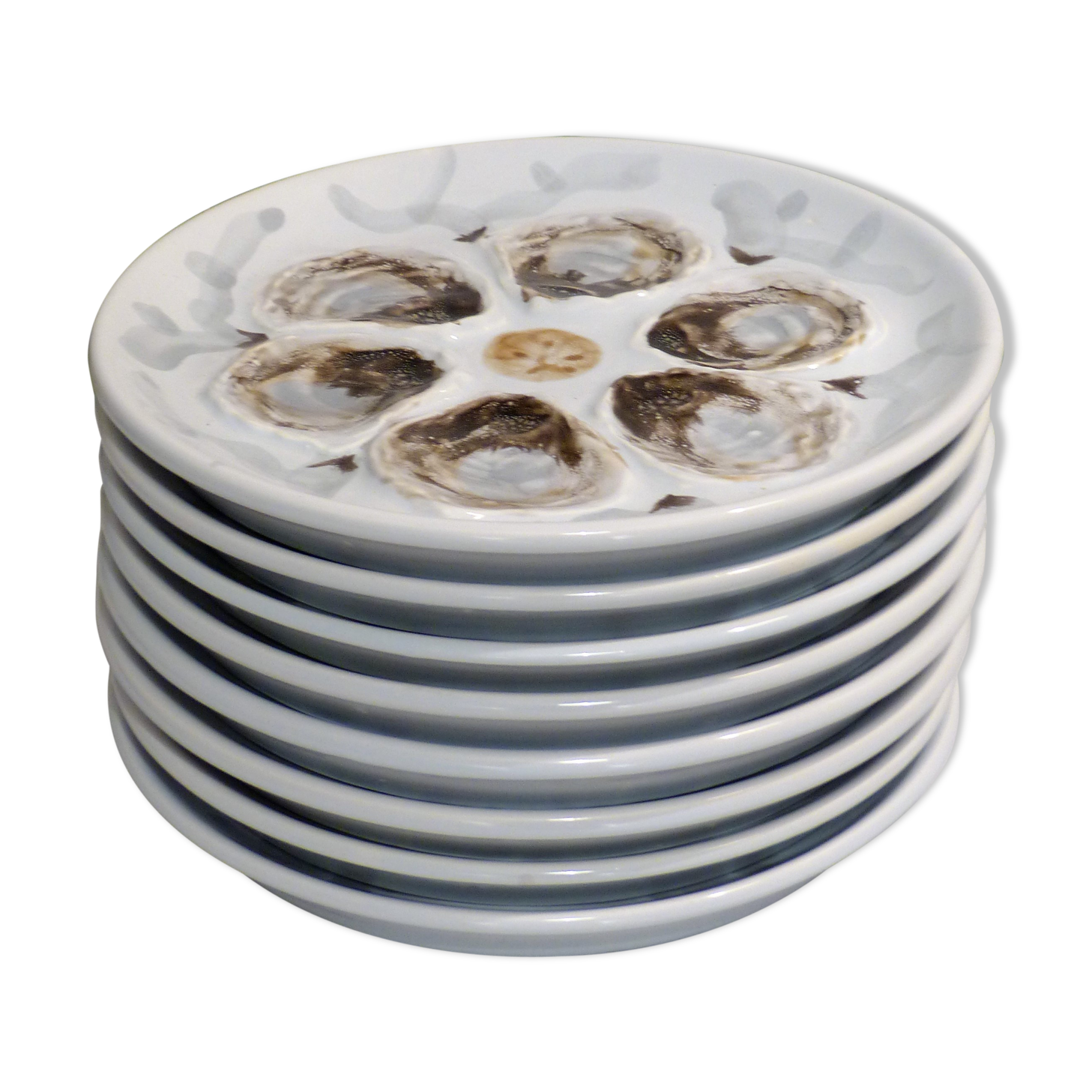 8 oyster plates St Amand