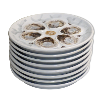 8 assiettes à huîtres St Amand