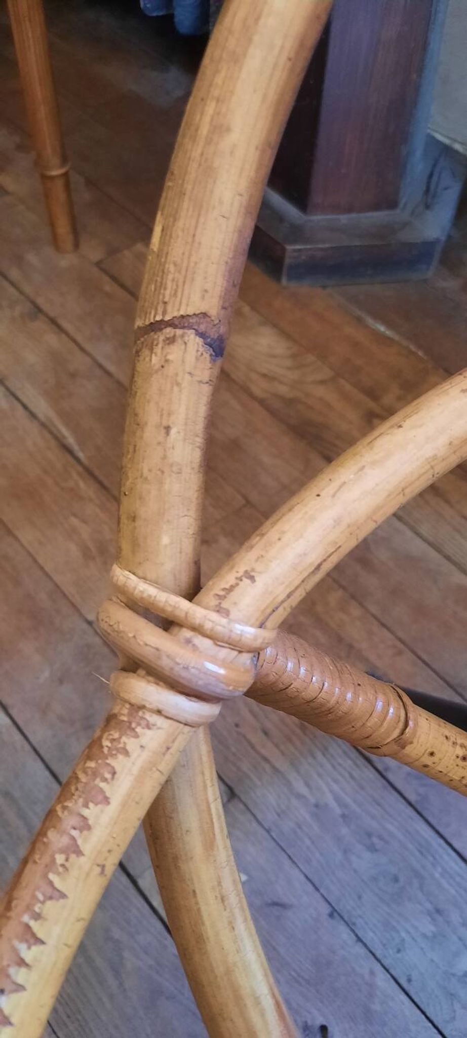 Pair of rattan armchairs