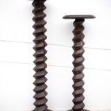 Pair of old wooden harness press screws