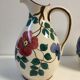 Paire de vases pichets avec bec verseur anse déco fleur numéroté