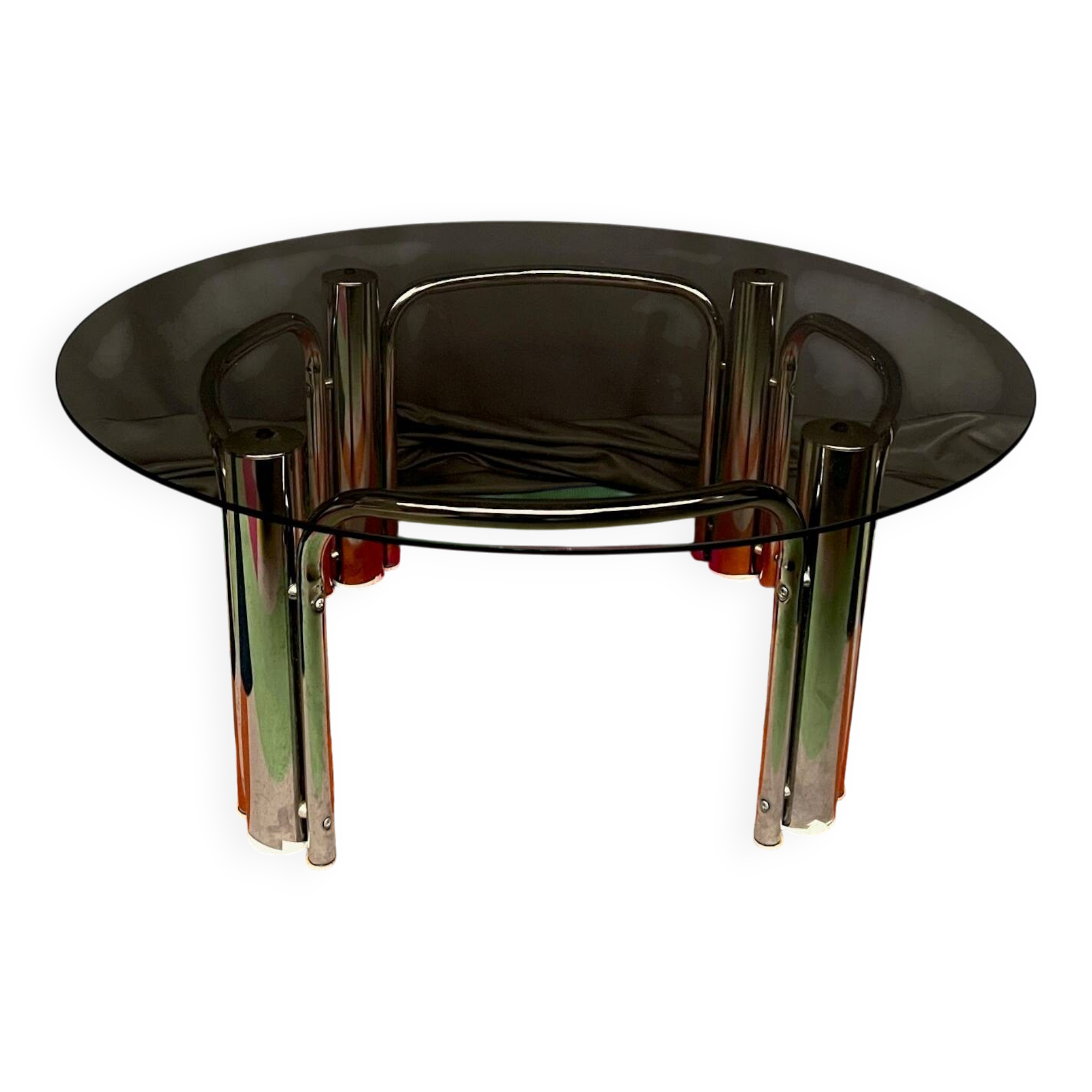 Vintage design coffee table. Chrome.
