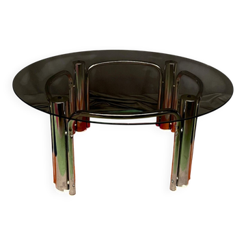 Vintage design coffee table. Chrome.