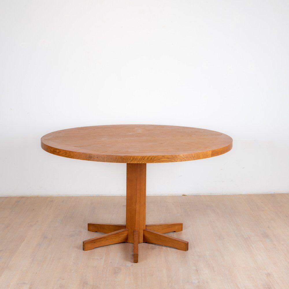 Round pine dining table, 1983