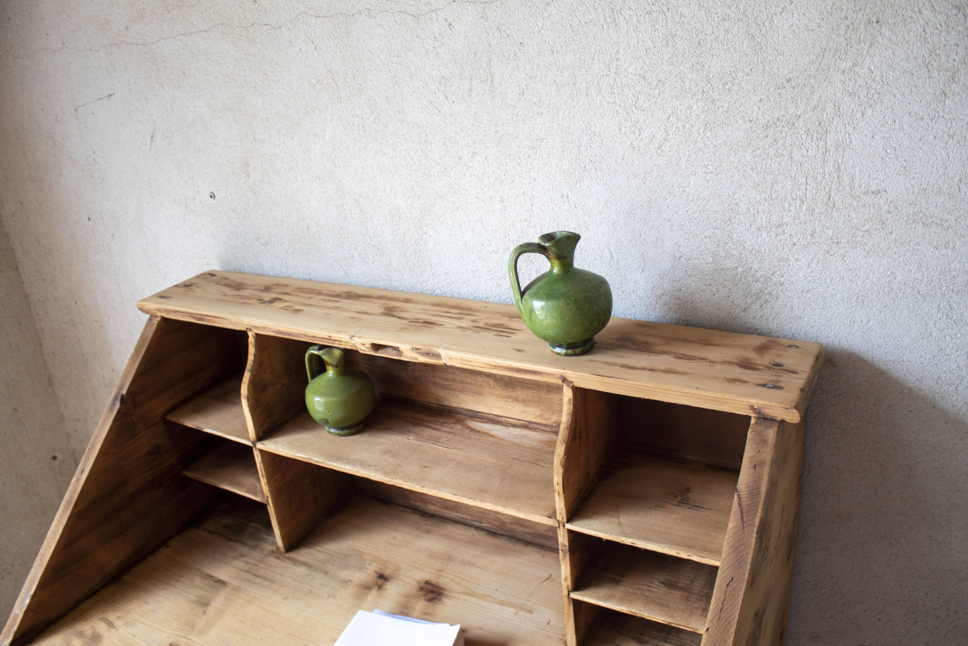 Secrétaire bureau vintage ancien bois massif