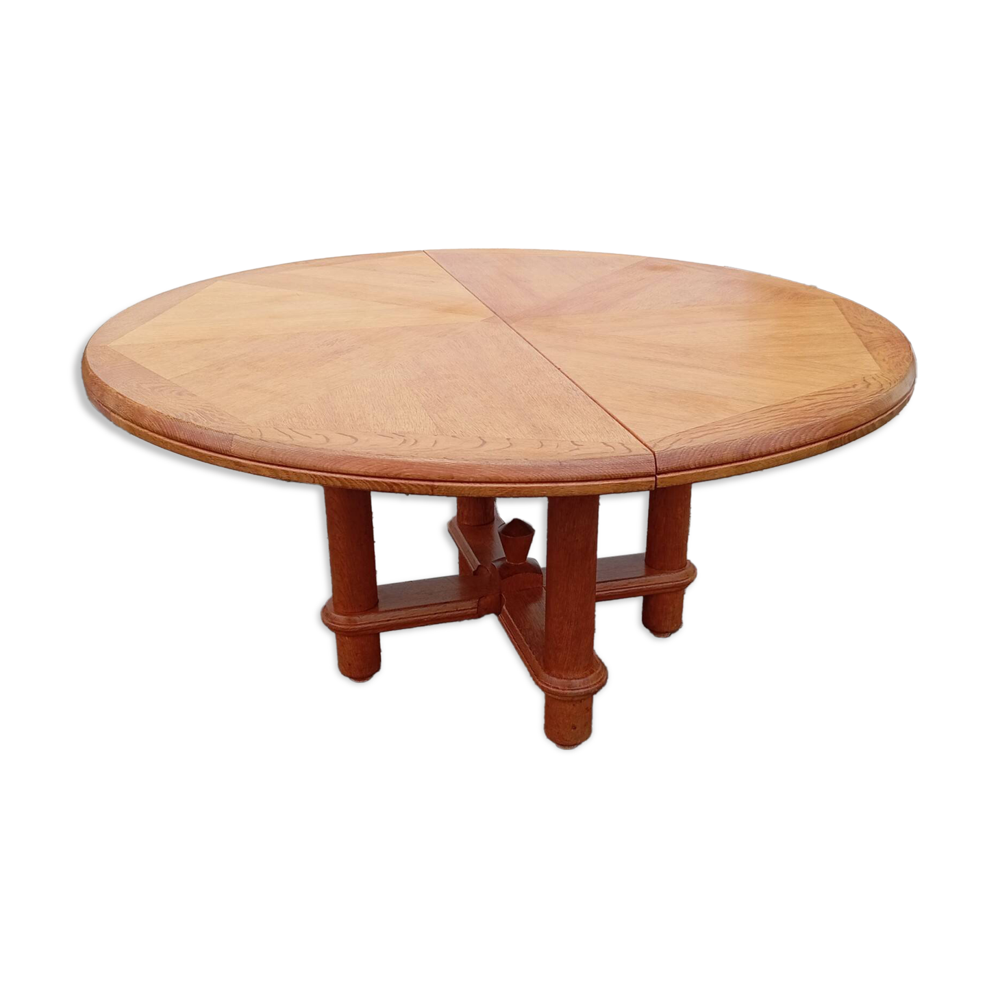 Large oak table by Guillerme & Chambron