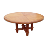 Large oak table by Guillerme & Chambron