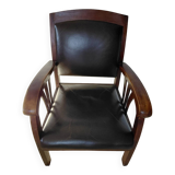 Colonial style wooden armchair