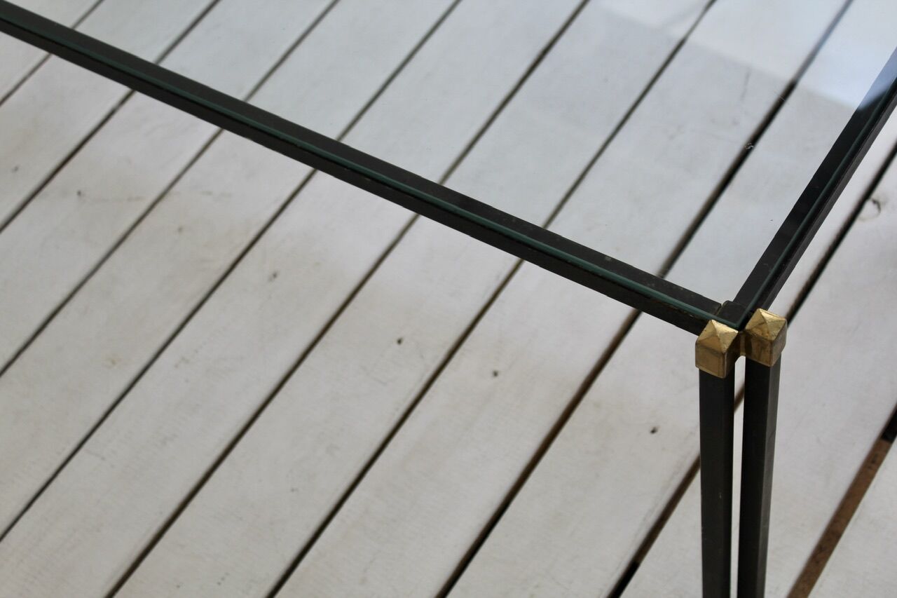 Metal and glass coffee table 1970