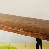 Vintage side table in wood and wrought iron
