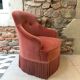 Fauteuil crapaud velours rose framboise