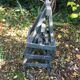 Wooden trestle bench