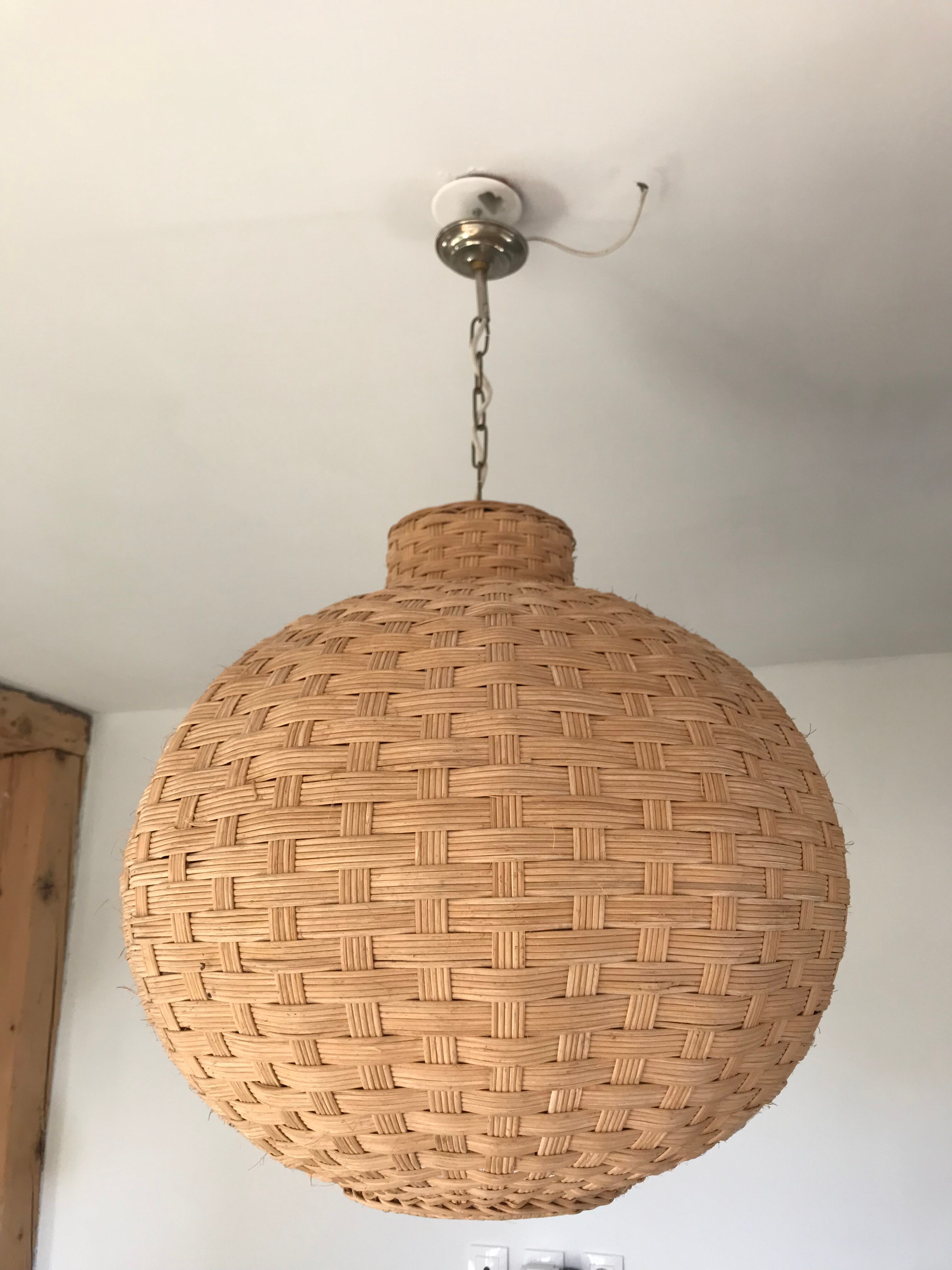 Rattan ball chandelier