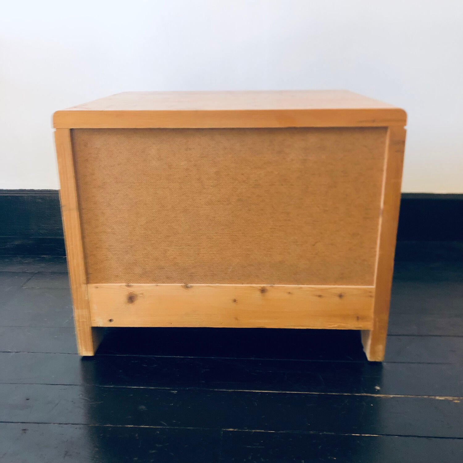 Bedside table assigned to Charlotte Perriand for Les Arcs, in pine, circa 1960.