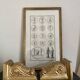 19th century engraving with antique motifs under glass