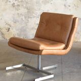 Leather armchair by Raphael Raffel for Apelbaum - France 1970