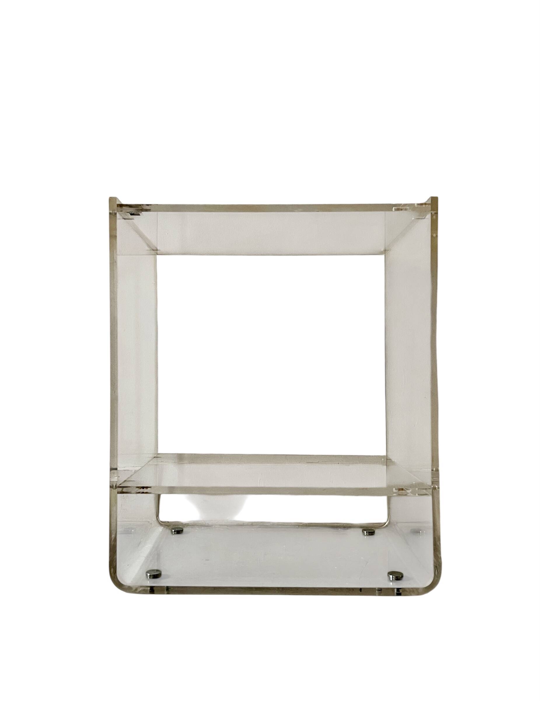 Designer plexiglass bookcase, Les Invisibles Marais International 70's