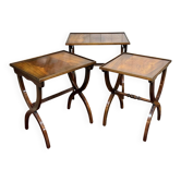 Set of English nesting tables in mahogany from the 1950s.