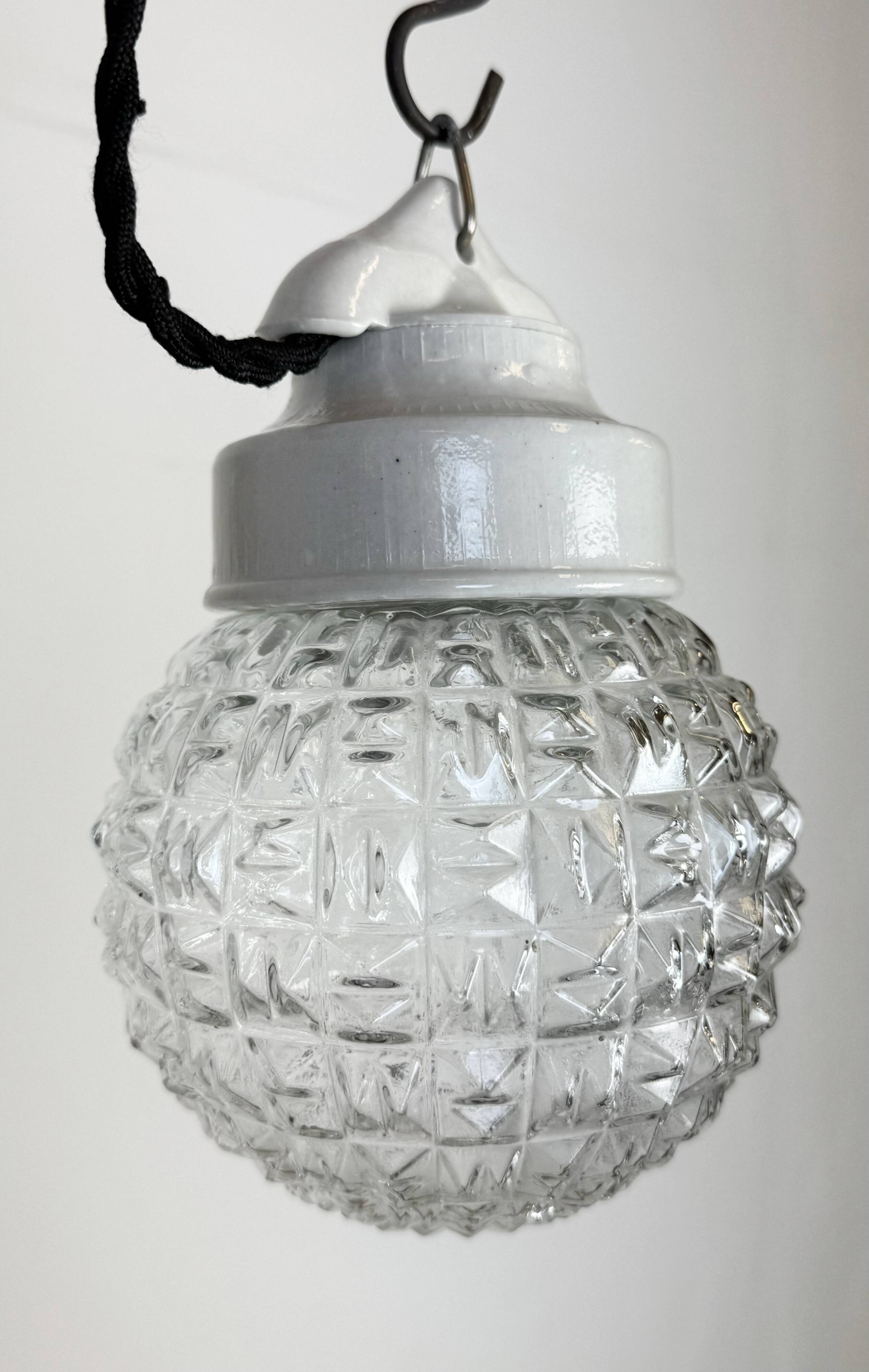 Vintage White Porcelain Pendant Light, 1970s