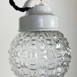 Vintage White Porcelain Pendant Light, 1970s