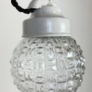 Vintage White Porcelain Pendant Light, 1970s