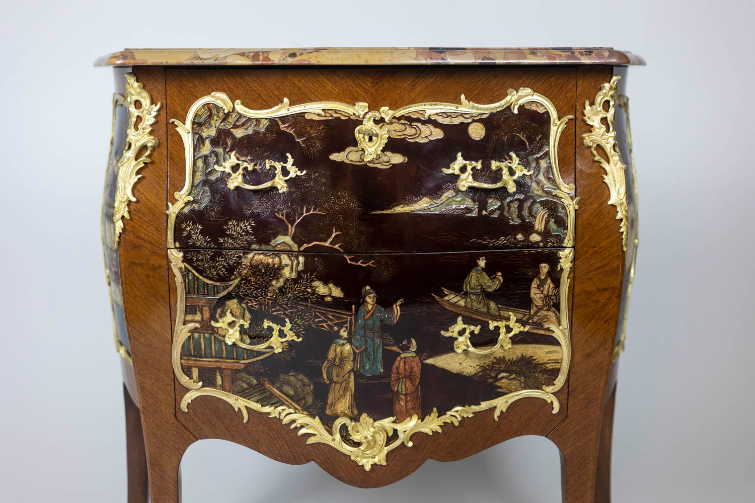Louis XV style jumping chest of drawers, circa 1950