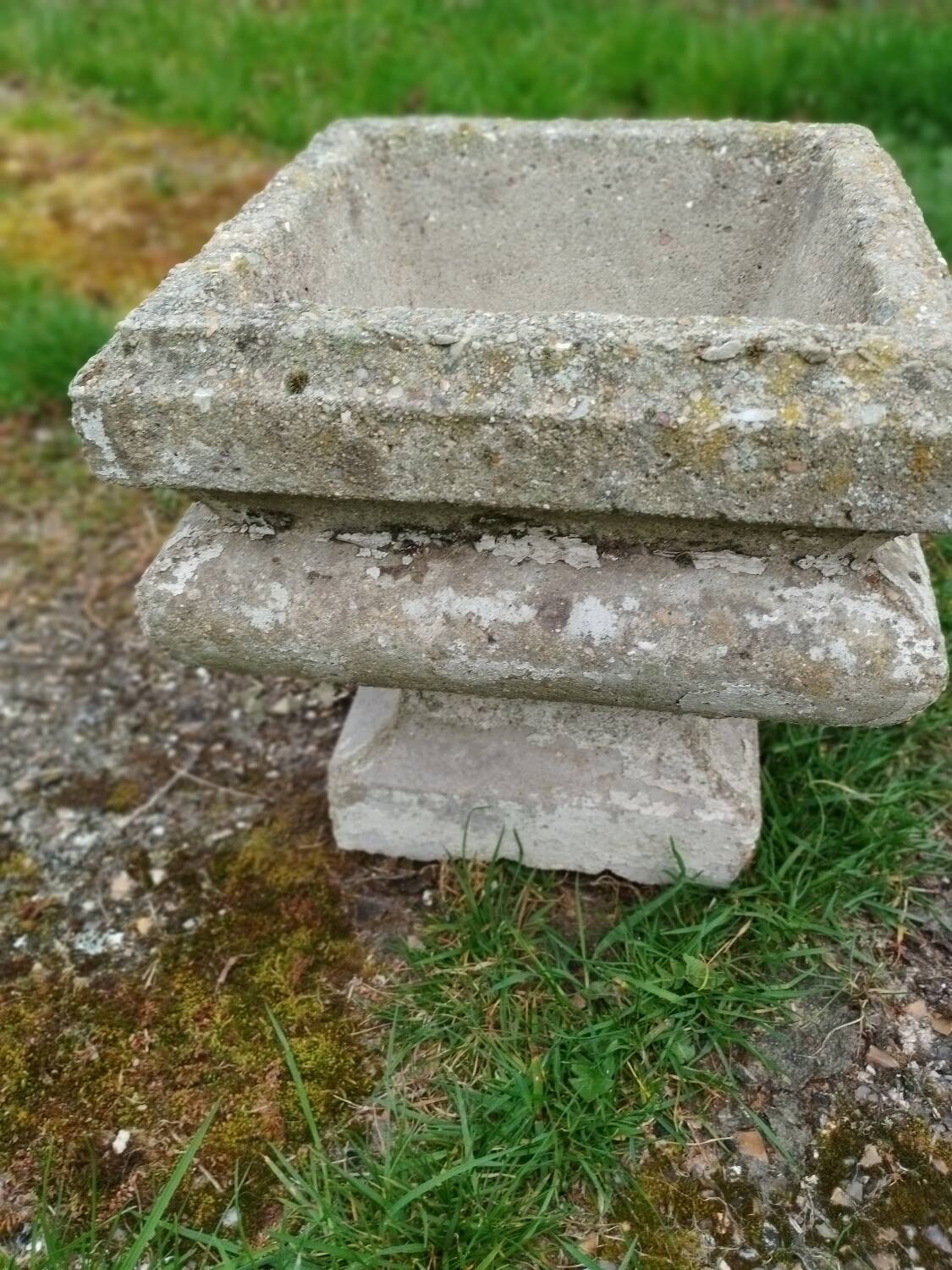 Pair of vintage antique stone Medici planters