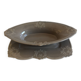 Tableware Service Table Design Meat or Vegetable Frosted Brown Porcelain
