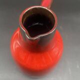 Vintage red ceramic pitcher – Germany, 1960s–70s – Mid-century decor