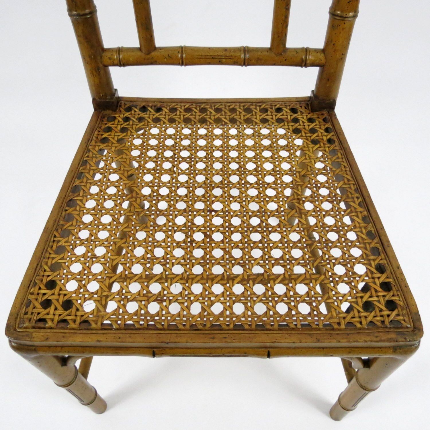Paire de chaises de salle à manger en faux bambou, années 1970