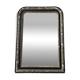Antique mirror Napoleon III 19th century black and gold original glass signed Al
