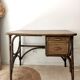 Rattan desk and vintage canning
