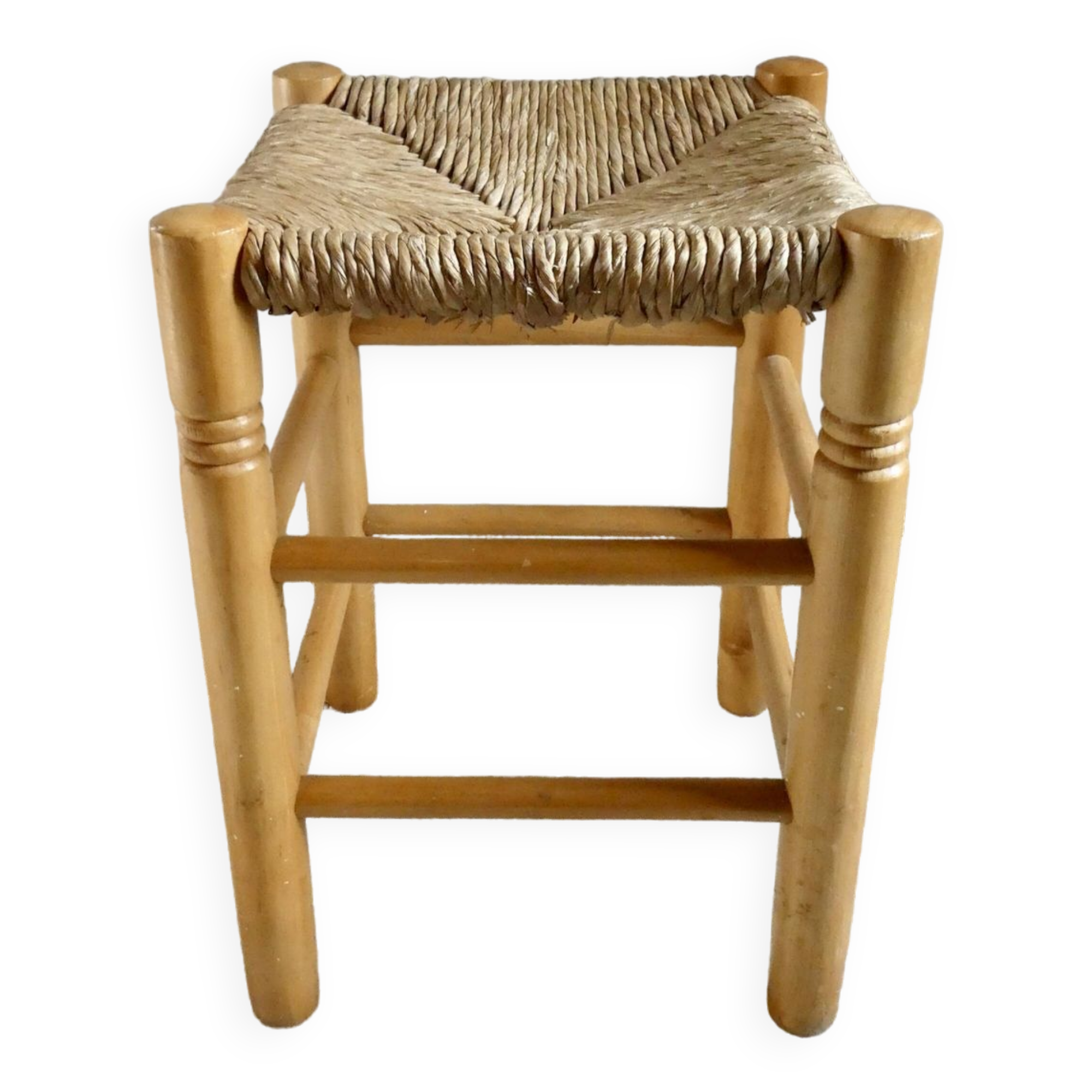 Light wood stool and mulched seat