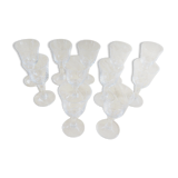 11 old digestive glasses in cut glass