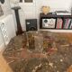 Large coffee table in fossilised marble from the 1970s.