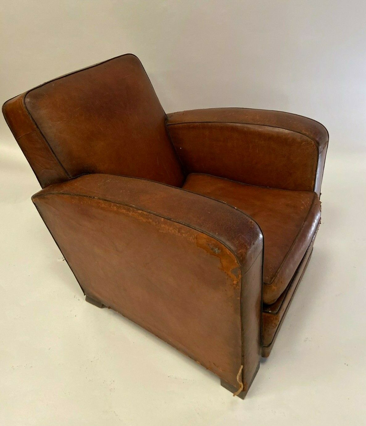 Leather club armchair 1930