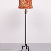 French tripod green and brass Floor lamp 1950s