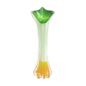 Soliflore vase in blown glass shape green and orange flower