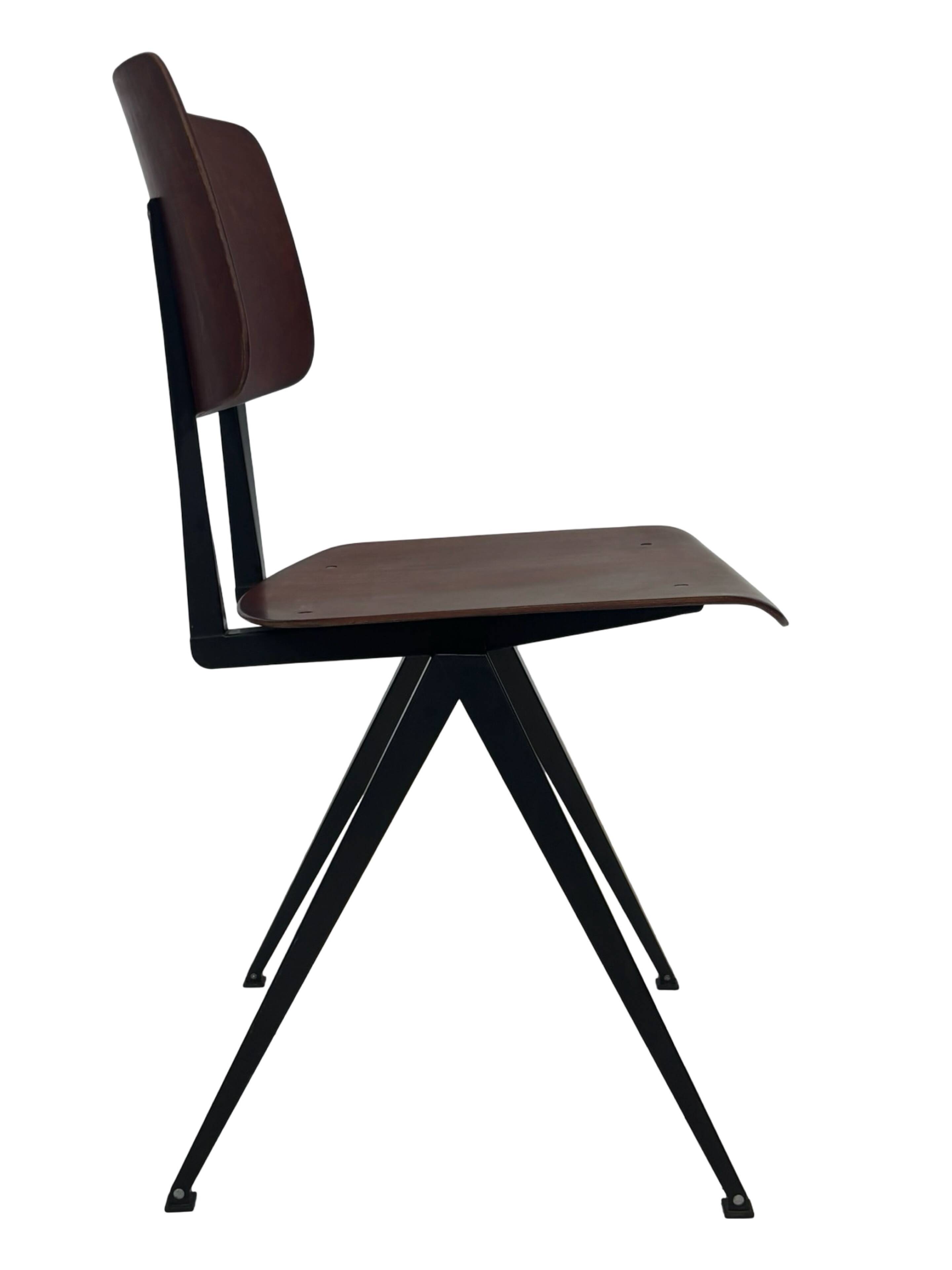 Set of 4 vintage school chairs Galvanitas S16 Netherlands Design