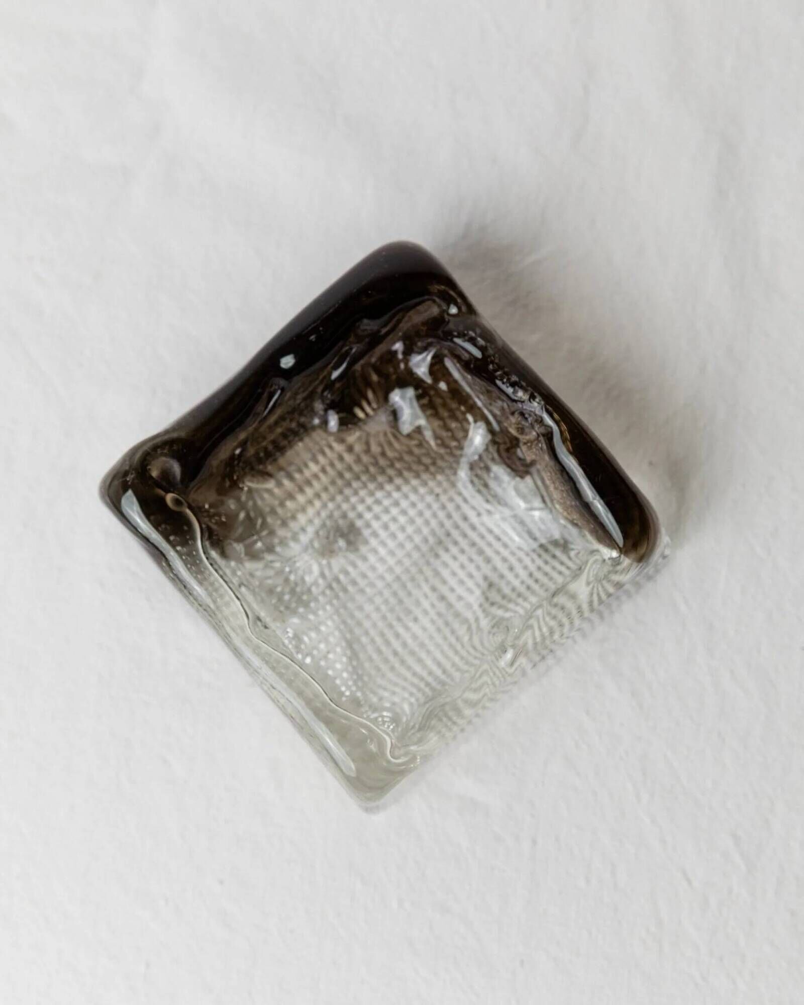 Transparent and Smoky Grey Murano Glass Ashtray – Vintage 1980s Hollywood Regency Decor