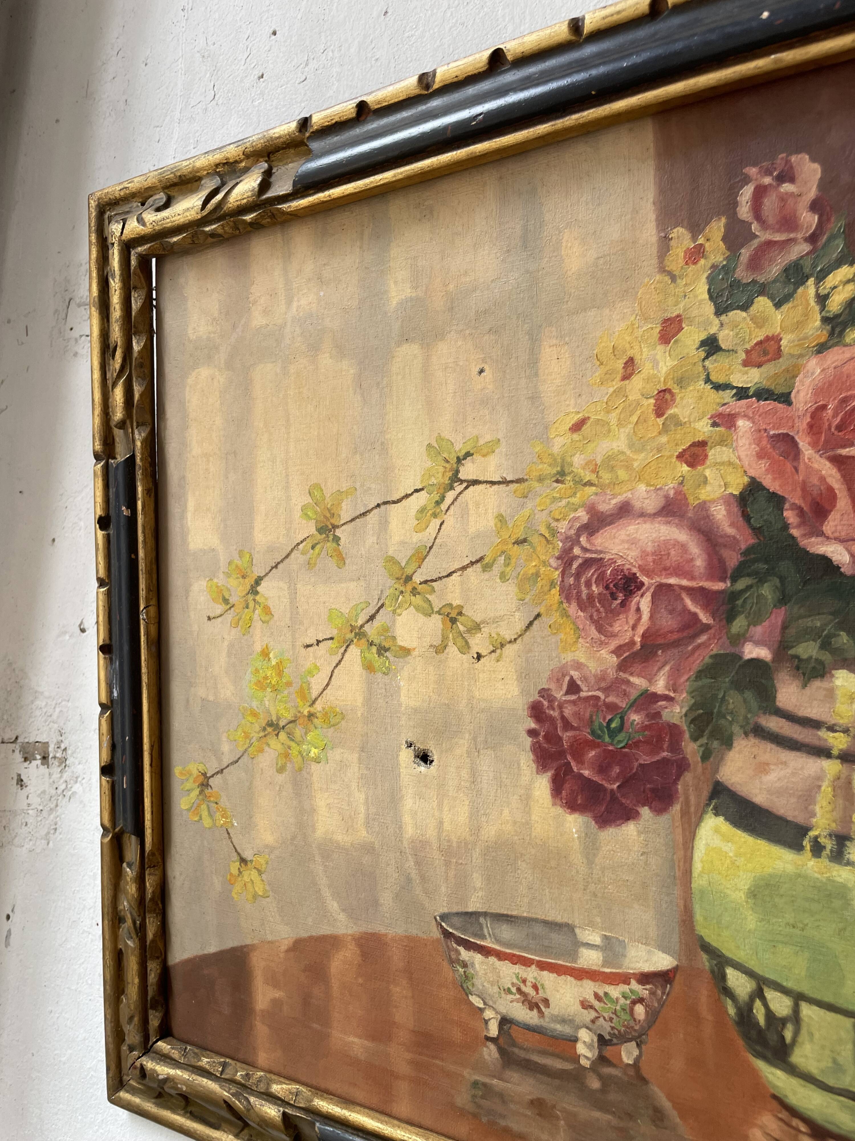 Oil painting flowers 1900